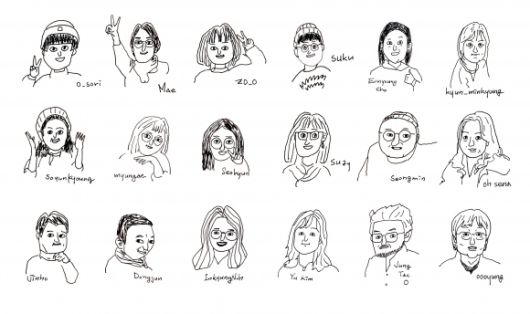 바캉스 프로젝트 작가들의 얼굴 그림 한성민 작가 제공