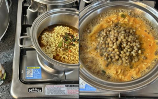 ‘저속노화’ 개념으로 유명한 정희원 서울아산병원 노년내과 교수가 고강도 달리기 운동 후 조리한 ‘렌틸콩 라면’. 2024.2.17 엑스