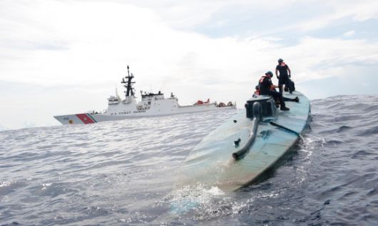 2016년 3월 미 해안경비대가 나포한 마약 운반잠수정. 출처=미 남부사령부