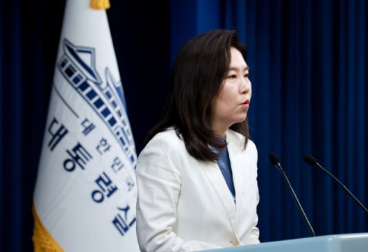 강유정 대통령실 대변인 현안 브리핑 - 강유정 대통령실 대변인이 7일 서울 용산 대통령실 청사에서 청년담당관 신설 등 현안 브리핑을 하고 있다. 2025.7.7 연합뉴스