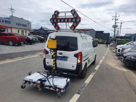 청주시가 지반침하 위험 분석을 위해 도입한 지표투과레이더(GPR) 차량.  청주시 제공