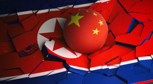 북한, 중국 국기 이미지. 아이클릭아트