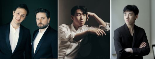 예술의전당 국제음악제에서는 국내 처음 내한한 가이스터 듀오(왼쪽부터)를 비롯해 김세현, 장 하오첸 등 국제 콩쿠르에서 수상한 젊은 피아니스트의 연주를 만날 수 있다. 예술의전당 제공