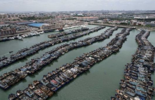 2023년 7월 중국 푸젠성 샤먼에서 어선들이 정박해 있는 모습. 로이터 연합뉴스