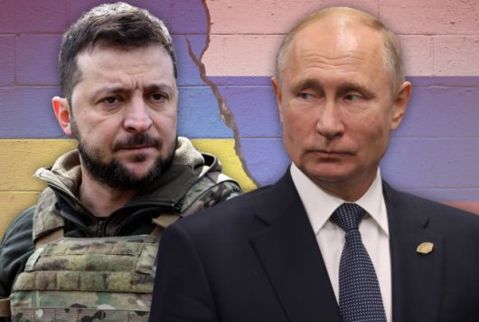 왼쪽부터 젤렌스키 우크라이나 대통령, 푸틴 러시아 대통령 자료사진