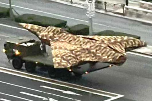 중국이 오는 9월 전승절 열병식에서 공개할 예정인 고성능 무인 전투 항공기(UCAV)의 모습. 엑스 캡처