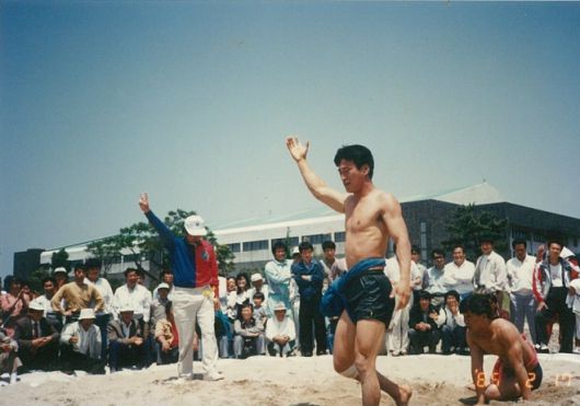 씨름왕을 차지하던 시절 문대림 더불어민주당 의원 모습 출처 문대림 후보 캠프