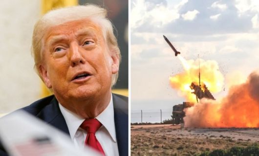 도널드 트럼프 미국 대통령(왼쪽)과 독일군이 운용 중인 패트리엇 방공 시스템 발사 장면. 로이터·연합뉴스·독일 연방군