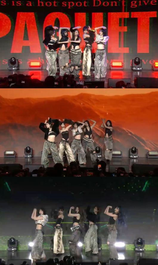 엔비디아 행사에서 무대를 펼치고 있는 걸그룹 르세라핌. 쏘스뮤직 제공