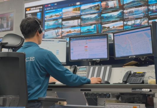 전남경찰청 112치안종합상황실 근무 모습.