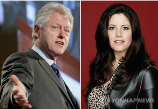 빌 클린턴 전 美 대통령(왼쪽)과 모니카 르윈스키  연합뉴스 AP