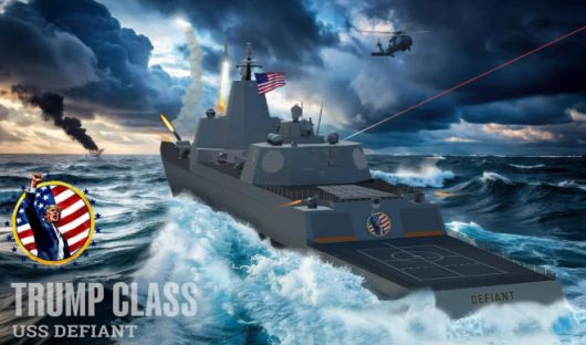 트럼프급 전함  ‘USS 디파이언트’(USS Defiant) 그래픽 이미지. 자료사진