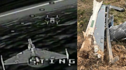 R-60 공대공 미사일을 장착한 러시아 자폭 드론. 소셜미디어 캡처