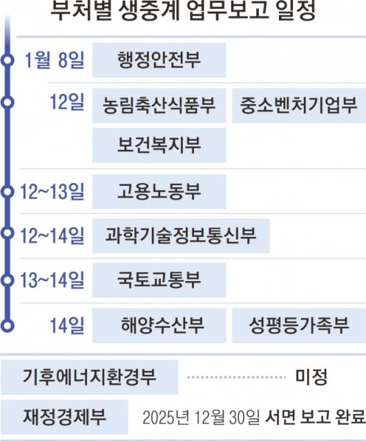 부처별 생중계 업무보고 일정