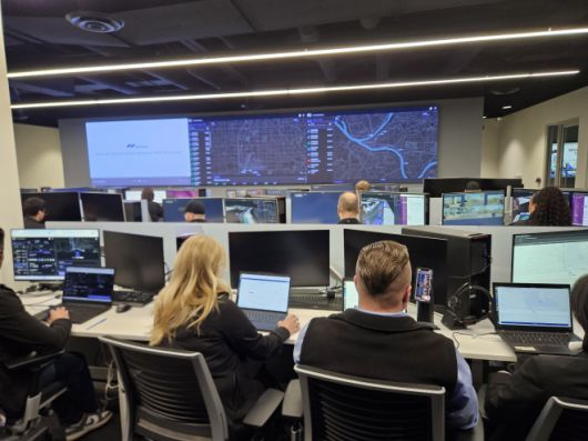 8일(현지시간) 미국 라스베이거스 모셔널 테크니컬 센터내 자율주행차량 관제 센터. 라스베이거스 하종훈 기자