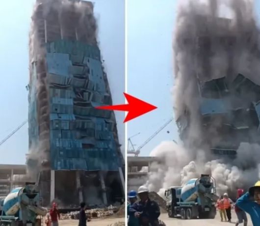 2025년 3월  28일(현지시간) 오후 12시 50분경 미얀마 중부 내륙에서 규모 7.7의 지진이 발생했다. 이후 인접국인 태국 방콕의 한 건설 현장에서 아파트가 무너져 내렸다. 사진은 방콕 건설 현장에서 30층 높이 아파트가 무너져내리는 모습. 엑스 캡처