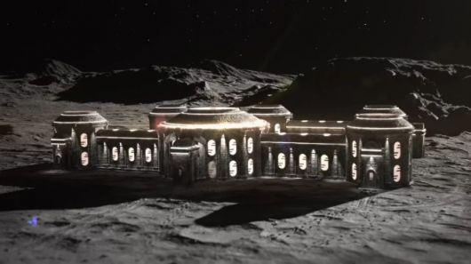 GRU 스페이스가 제시한 최종 단계의 달 호텔 상상도. 달 현지 자원으로 만든 외피 구조를 적용해 한 번에 최대 10명의 투숙객을 수용하는 모델이다. GRU 스페이스 제공