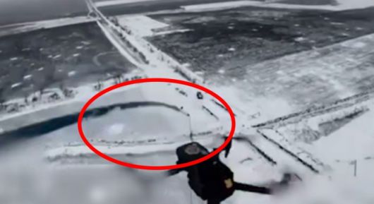 낚싯대를 이용해 러시아군 드론을 요격하는 모습. 우크라이나 제46독립공중기동여단 홍보실 제공