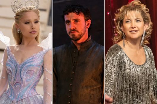 오스카의 이변으로 꼽힌 아리아나 그란데 주연의 ‘위키드: 포 굿’(왼쪽) , 폴 메스칼 ’햄넷‘(가운데), 케이트 허드슨의 ’송 썽 블루‘. 온라인 갈무리.