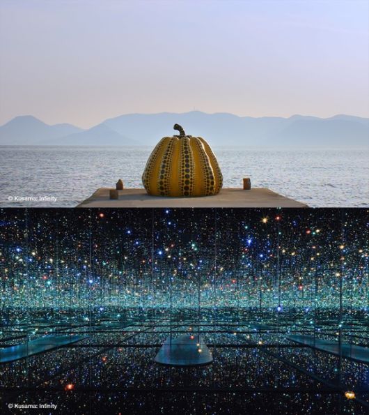 쿠사마 야요이 '호박', '무한 거울의 방' / 출처=AUD