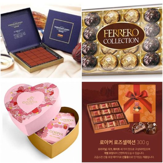 사진=왼쪽 위부터 로이스,페레로 로쉐,고디바,로아커 로즈