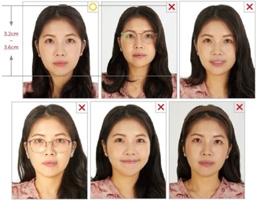 사진 = 여권사진 규정 예시. 여권 사진 촬영에는 원활한 신원 판별을 위해 많은 제약을 두고 있다 / 외교부
