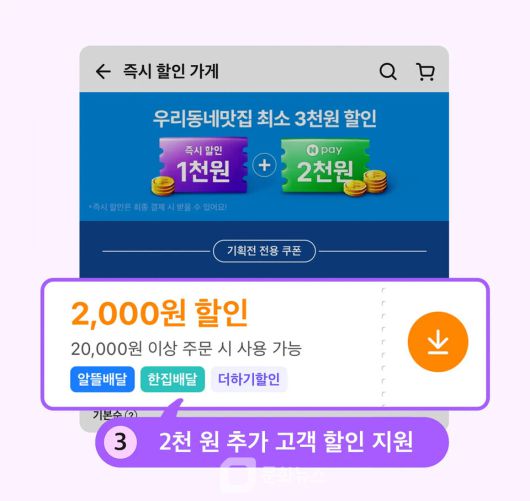 배달의민족 즉시할인 안내 이미지 / 사진=문화뉴스