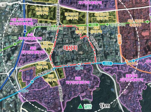 명동 건축물 20m 더 높아진다... 도심 재개발 본격화 / 사진=중구청