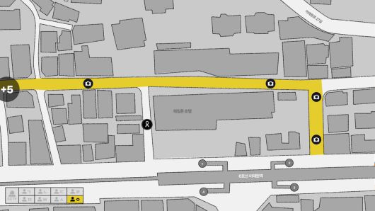 이태원 참사를 목격한 ㅇ씨가 사진을 촬영한 장소가 지도에 표시돼있다.