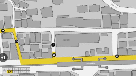 이태원 참사를 목격한 ㅁ씨가 사진을 촬영한 장소가 지도에 표시돼있다.