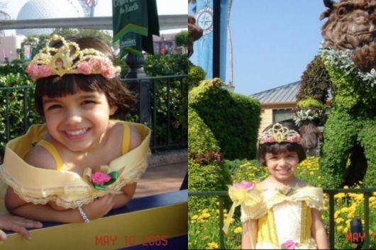 어린 시절 가수 겸 배우 레이첼 지글러(제글러)가 영화 '미녀와 야수' 속 벨의 드레스를 입은 사진 /사진=레이첼 지글러 트위터 캡처