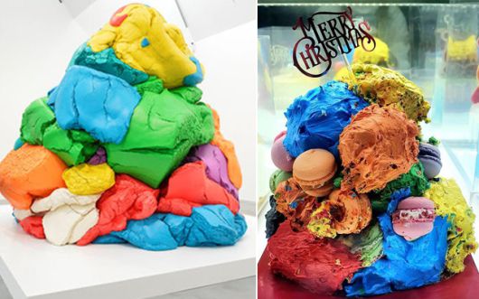 제프쿤스의 'PLAY-DOH'(왼쪽), 솔비가 만든 케이크 / 로이터=뉴스1, 솔비 인스타그램