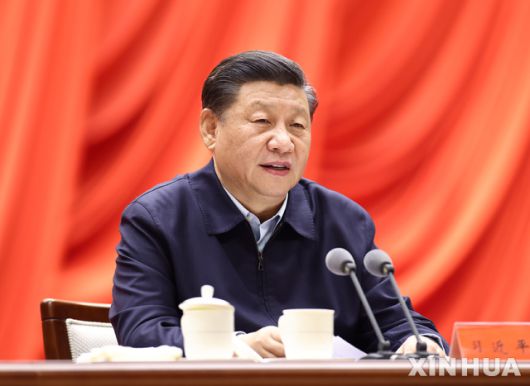 [베이징=신화/뉴시스]시진핑 중국 국가주석이 11일 베이징 중앙위원회 당교에서 열린 연구회에 참석해 개막 연설을 하고 있다. 2021.01.12.