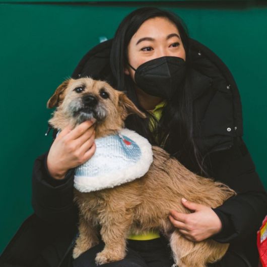 아콰피나와 그가 입양한 한국 유기견 '행운이'/사진=아콰피나 인스타그램
