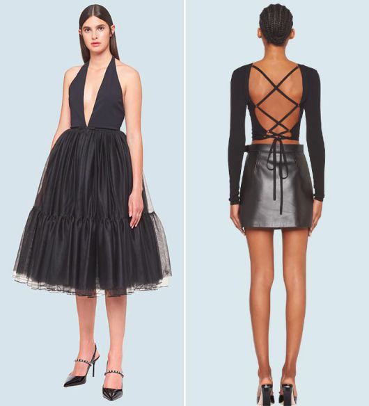 가수 겸 배우 김세정이 입은 '미우미우'의 튤 드레스와 뒤태가 드러나는 파격적인 울 카디건의 모습./사진=미우미우(Miu Miu)