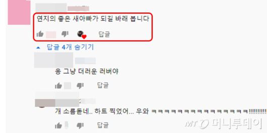 지윤호 유튜브 댓글 캡처 /사진=온라인 커뮤니티