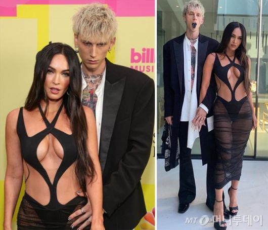 할리우드 배우 메간 폭스, 그의 연인 가수 머신 건 켈리 /사진=빌보드, 메간 폭스 인스타그램