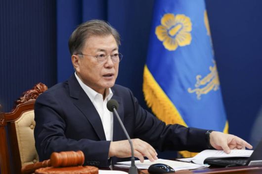 [서울=뉴시스 문재인 대통령이 8일 청와대 여민관에서 열린 영상 국무회의에서 발언하고 있다. (사진=청와대 제공) 2022.03.08. *재판매 및 DB 금지