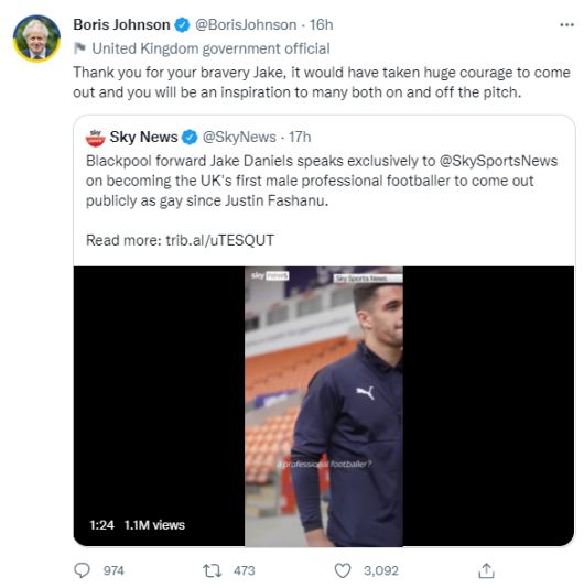 /사진=보리스 존슨 영국 총리 트위터 캡처