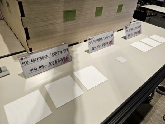 LG유플러스와 포항공대가 함께 개발한 시연용 RIS. 세라믹 판을 이용해 만들었다. /사진=김승한 기자