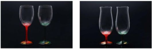 7대 긴죠이코쿠사이가 제작한 와인 글래스(왼쪽)과 고블렛(오른쪽). /사진제공=일본 외무성