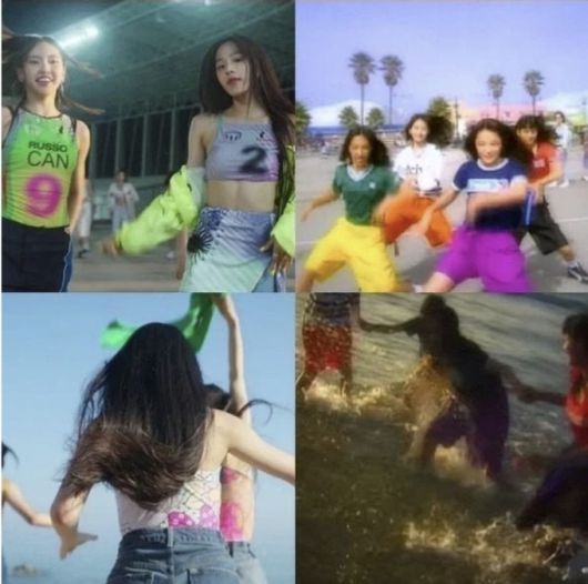 왼쪽이 뉴진스, 오른쪽이 일본그룹 '스피드'