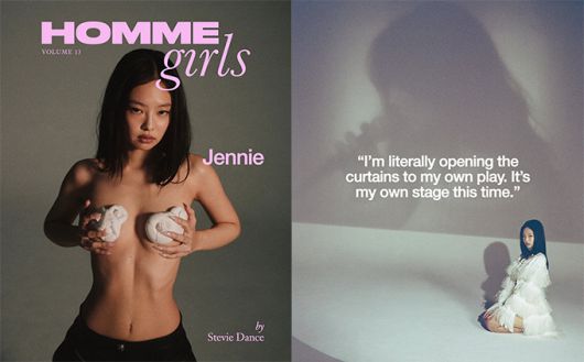 그룹 블랙핑크 제니가 파격적인 화보를 선보였다. /사진=옴므걸즈 인스타그램