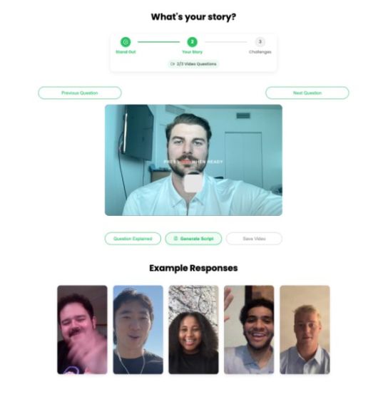 동영상 이력서를 통해 취업준비생과 기업을 연결하는 채용 플랫폼이 등장했다. 미국의 스타트업 드래프트드(Drafted)다. 사진은 드래프트드 플랫폼. /사진=드래프트드