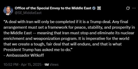 /사진=스티브 위트코프 미국 중동 특사 X 계정