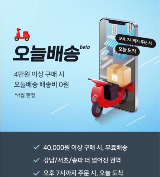 다이소가 2월부터 시작한 오늘배송 서비스를 확대 개편했다. /사진=다이소 온라인몰 갈무리