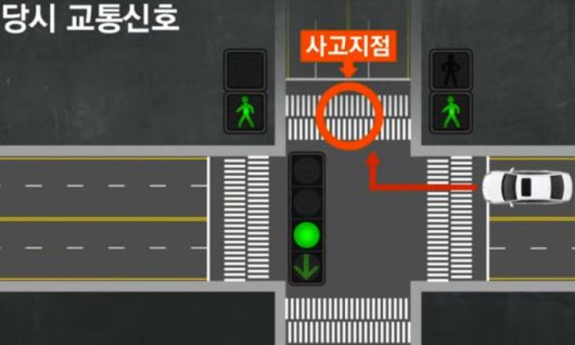 지난 9일 오후 7시40분쯤 경기 남양주시 다산동 한 사거리에서 법인 리스 차량을 몰던 남성 A씨(50대)가 보행자 신호에 횡단보도를 건너던 초등학생 B군(9)을 치고 달아났다./사진=JTBC '사건반장'