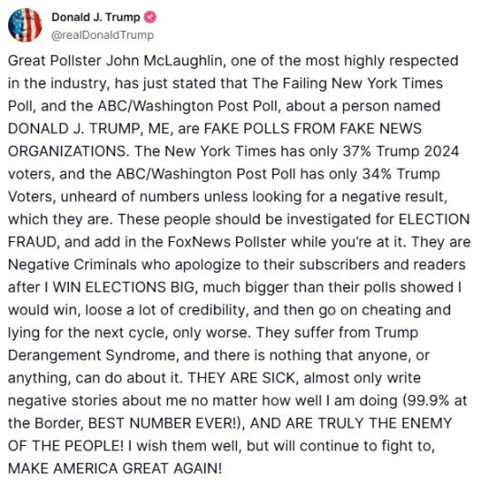 /도널드 트럼프 대통령의 소셜미디어(SNS) 트루스소셜 캡쳐