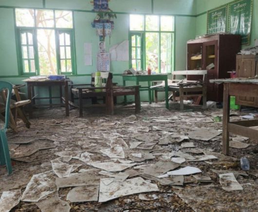 미얀마 군사정권이 사가잉 지역 타바인구 마을의 한 학교를 공습해 최소 22명이 사망했다. /사진=뉴시스(AP)