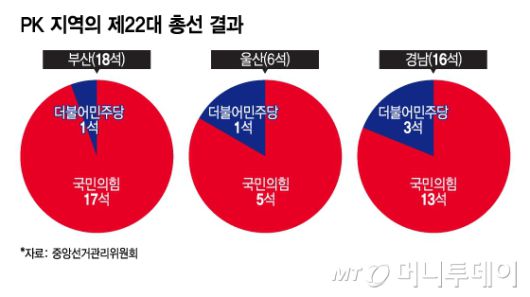 PK 지역의 제22대 총선 결과/그래픽=이지혜